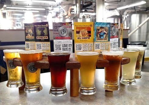 Inside the Pearl Street Brewery taproom